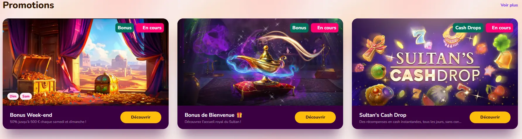 meilleures promotions au Wild Sultan Casino