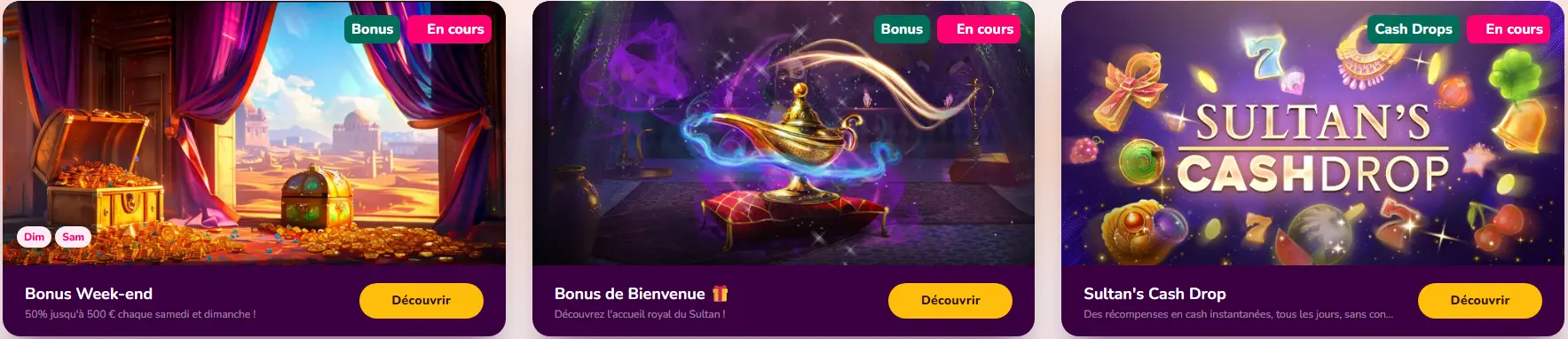 week-end bonus au Wild Sultan Casino
